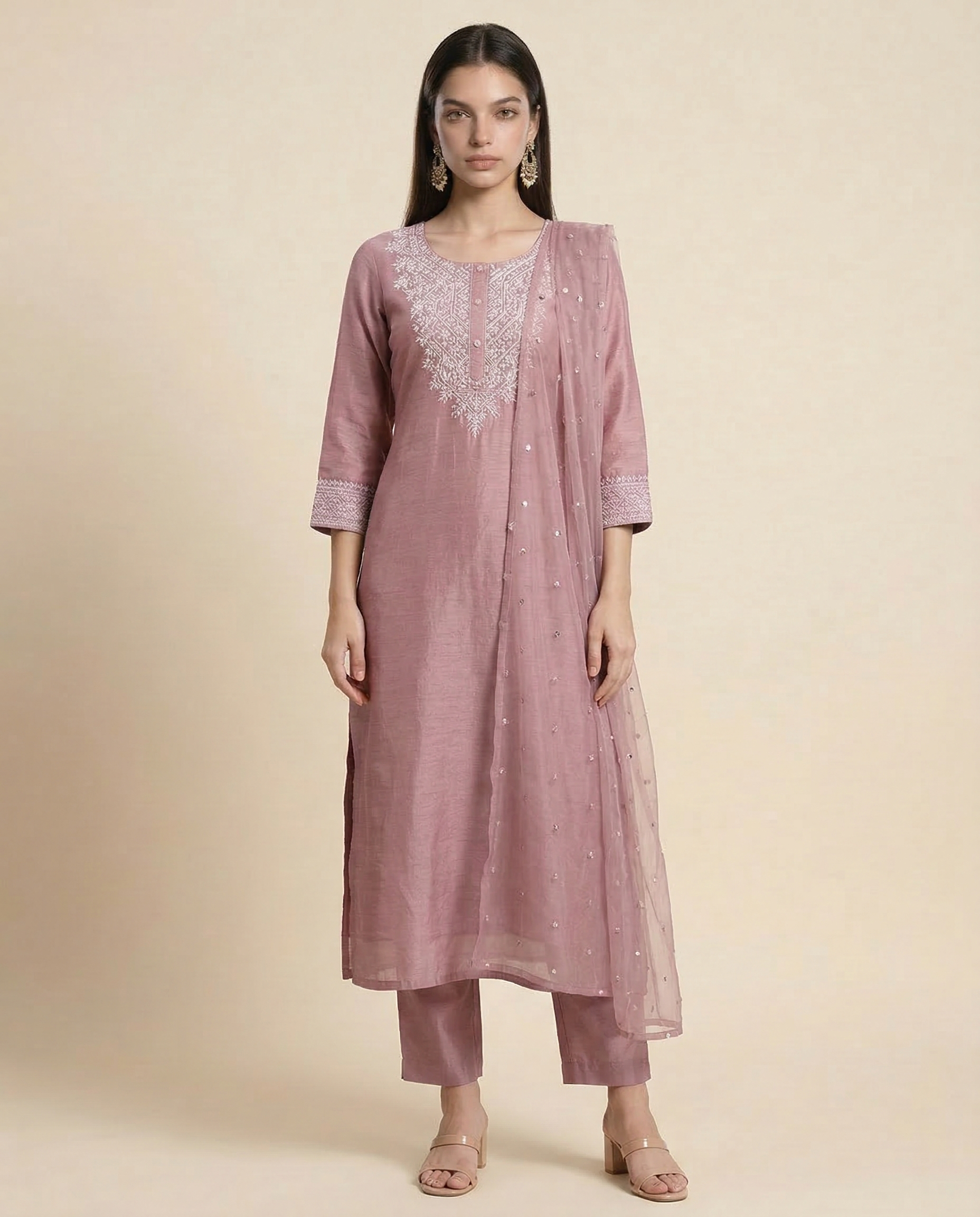 pink chanderi silk kurta pant & dupatta set – elegant ethnic party wear pink chanderi silk kurta pant & dupatta set – elegant ethnic party wear